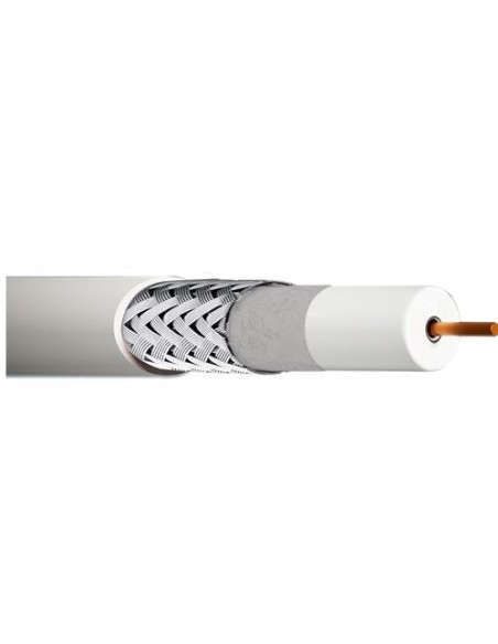 CCR 128D / Cable coaxial 6,9 mm 128 hilos Bob.100 Mrts Blanco