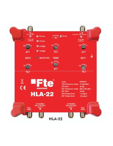 HLA-22   AMPLIFICADOR   LINEA  2 IN / 2 OUT   TDT-SAT